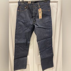 Levis 501 Button Fly Jeans Shrink To Fit Mens Dark Wash New With Tags! 35x32